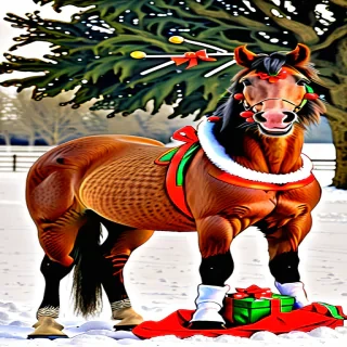 merry christmas horse