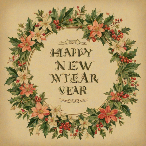 happy new year vintage