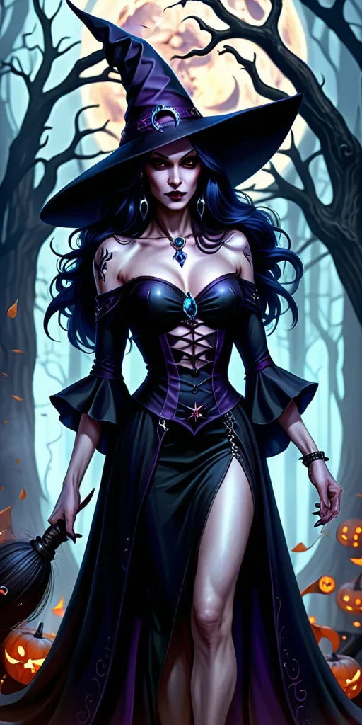 beautiful dark witch fantasy art