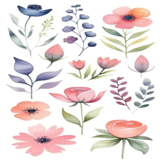 clipart watercolor flowers