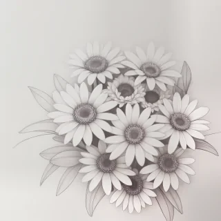 aesthetic simple flower drawing