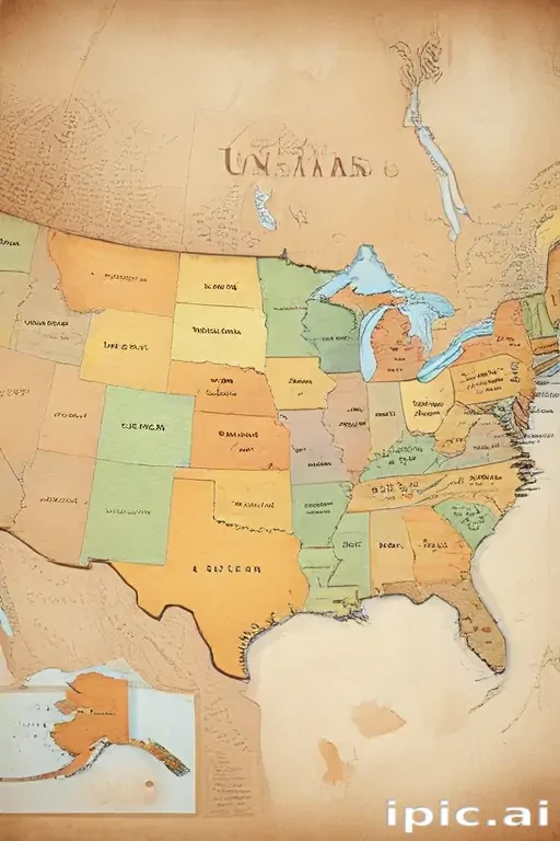 map of united states with states