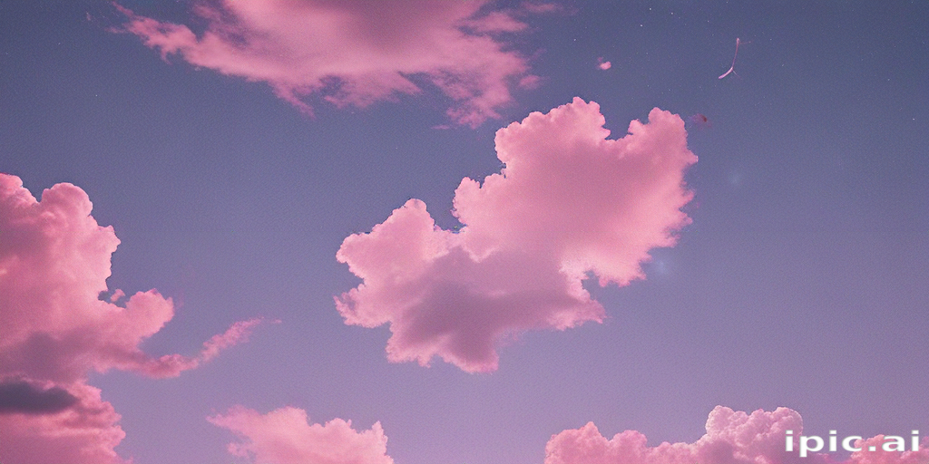 Dreamy Pink Clouds Floating Gracefully in a Soft Evening Sky