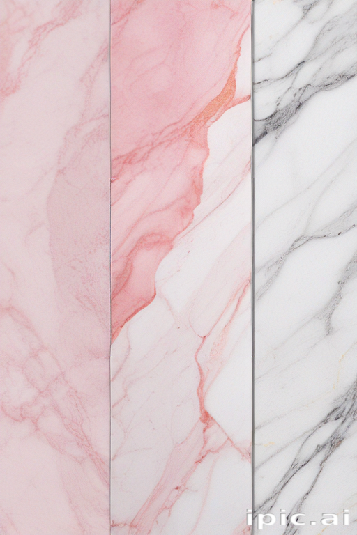 Elegant Collection of Marble Samples in Soft Pink and Classic White