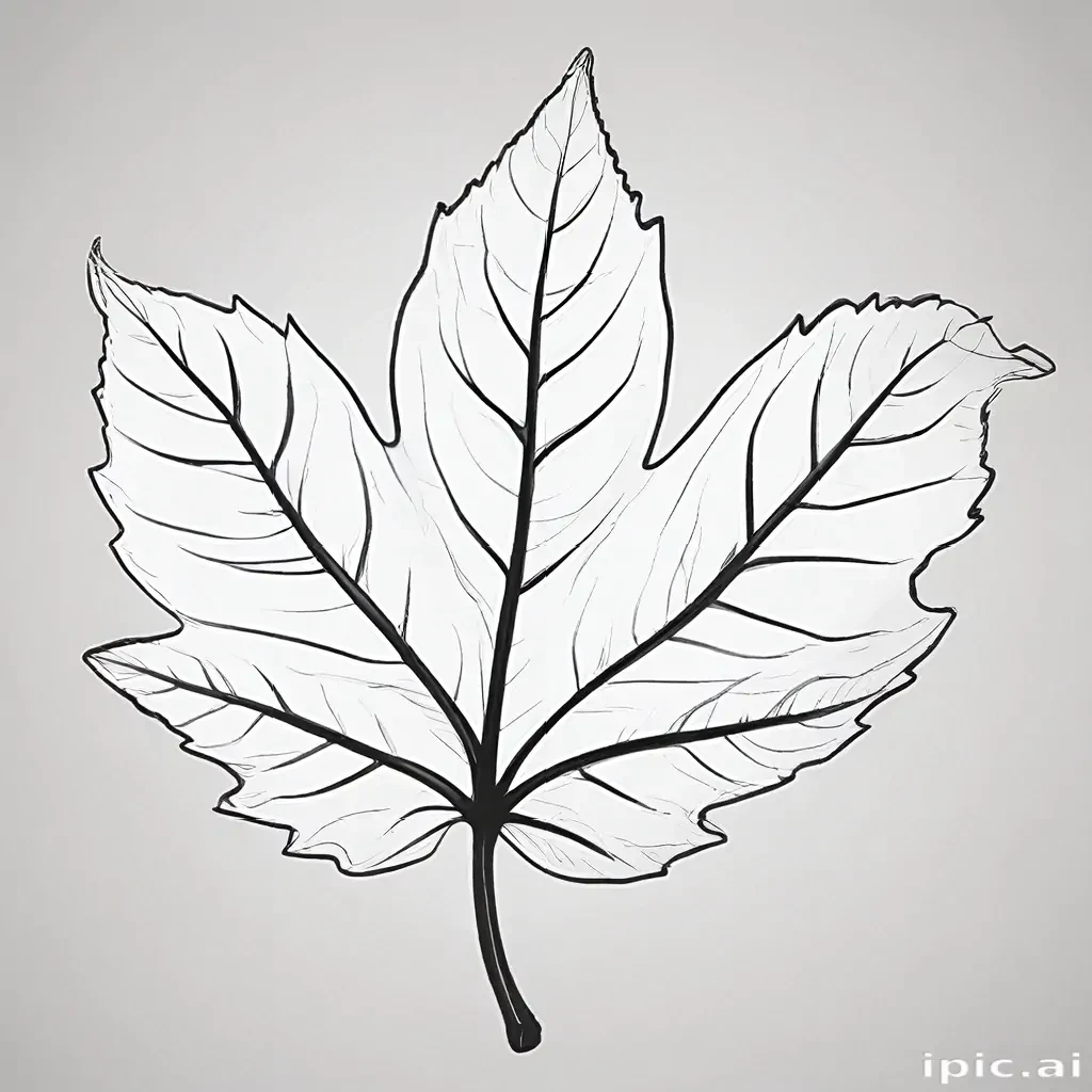 clipart of leaf black and white