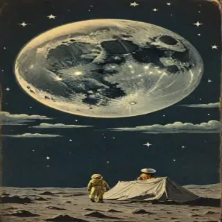 vintage moon art