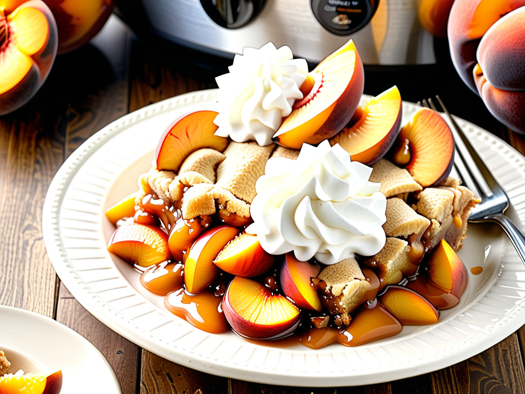 peach cobbler with cake mix crock pot
