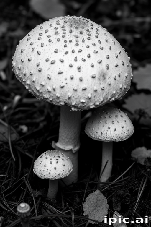 mushroom black and white