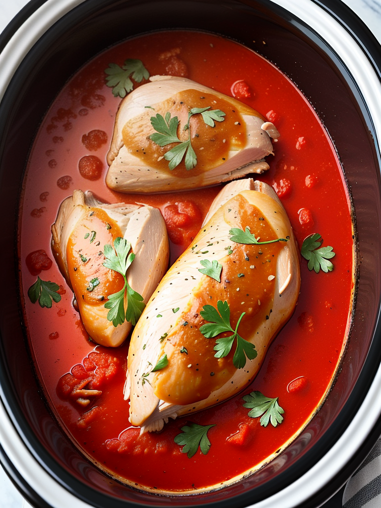 slow cooker chicken with marinara sauce