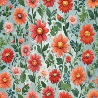 cartoon flowers transparent background