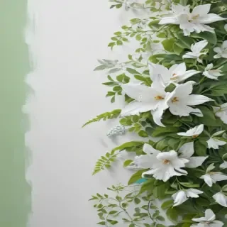 white and green background