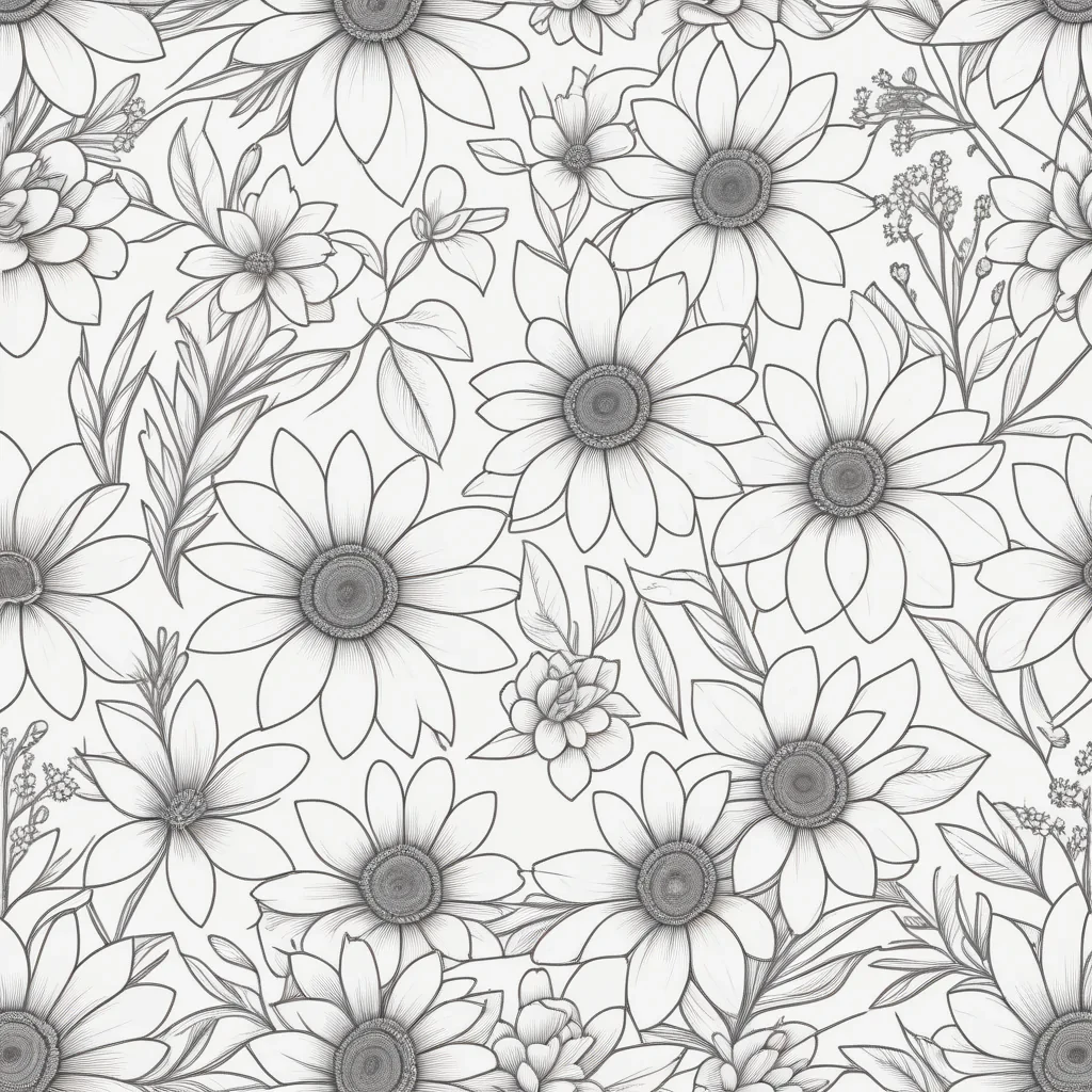 aesthetic flower line art