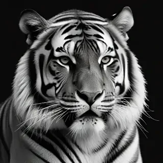 tiger clipart black and white