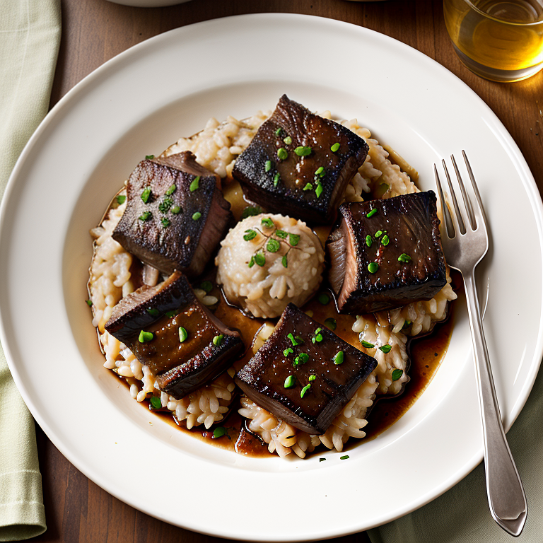 braised short ribs with risotto