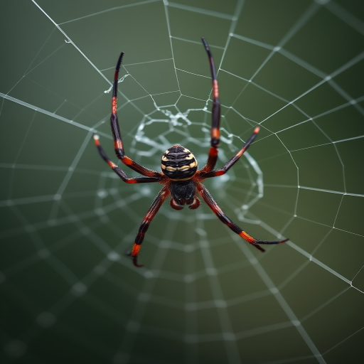 black widow spider on a spiderweb, macro photography style, f/8 aperture, 50mm lens, natural light, close-up view, high-definition image quality