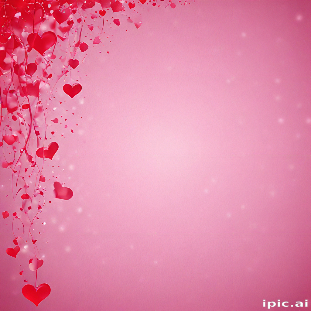 Romantic Hearts Cascading Down a Soft Pink Background for Love Celebrations