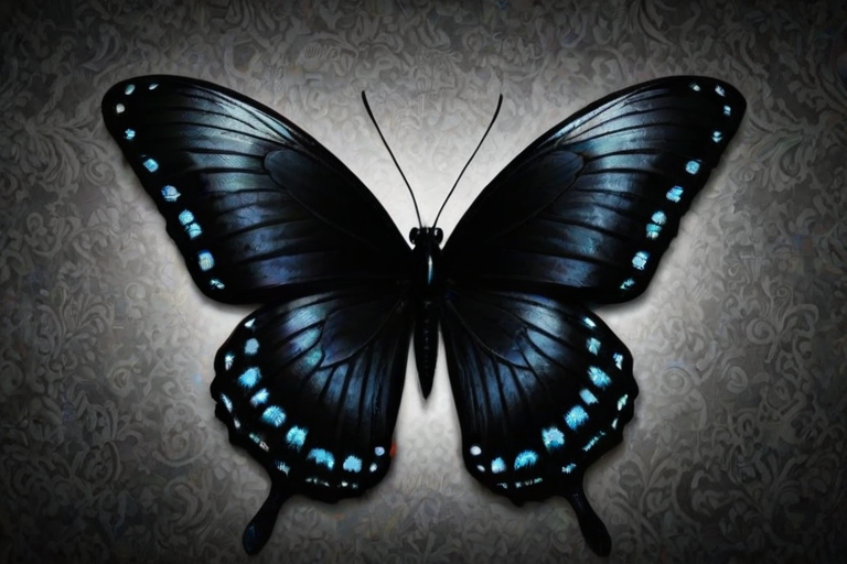 black wallpaper butterfly