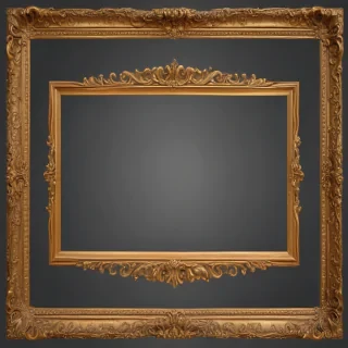 rectangle golden frame png