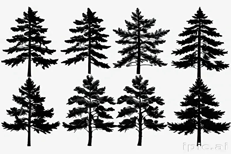 pine tree clip art black and white