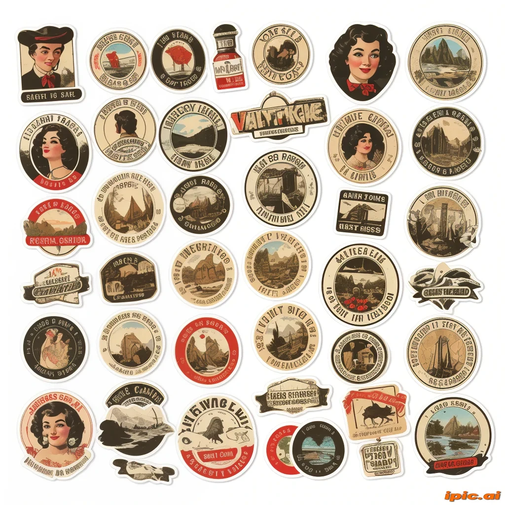 vintage stickers png
