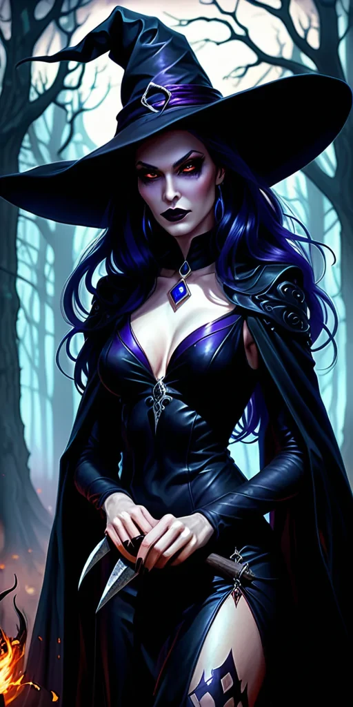 beautiful dark witch fantasy art