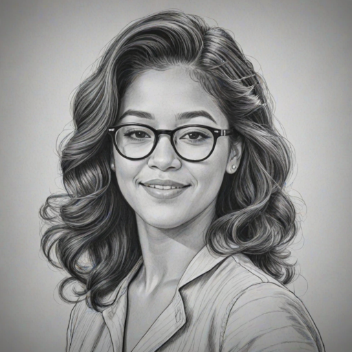 Fetching Gina Rodriguez, pencil sketch, portrait of Gorgeous woman 1940s in glasses, hair style beatnik, outline, clear lines, fine lines, 8k