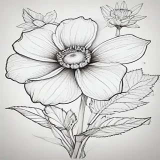 flower drawing for coloring