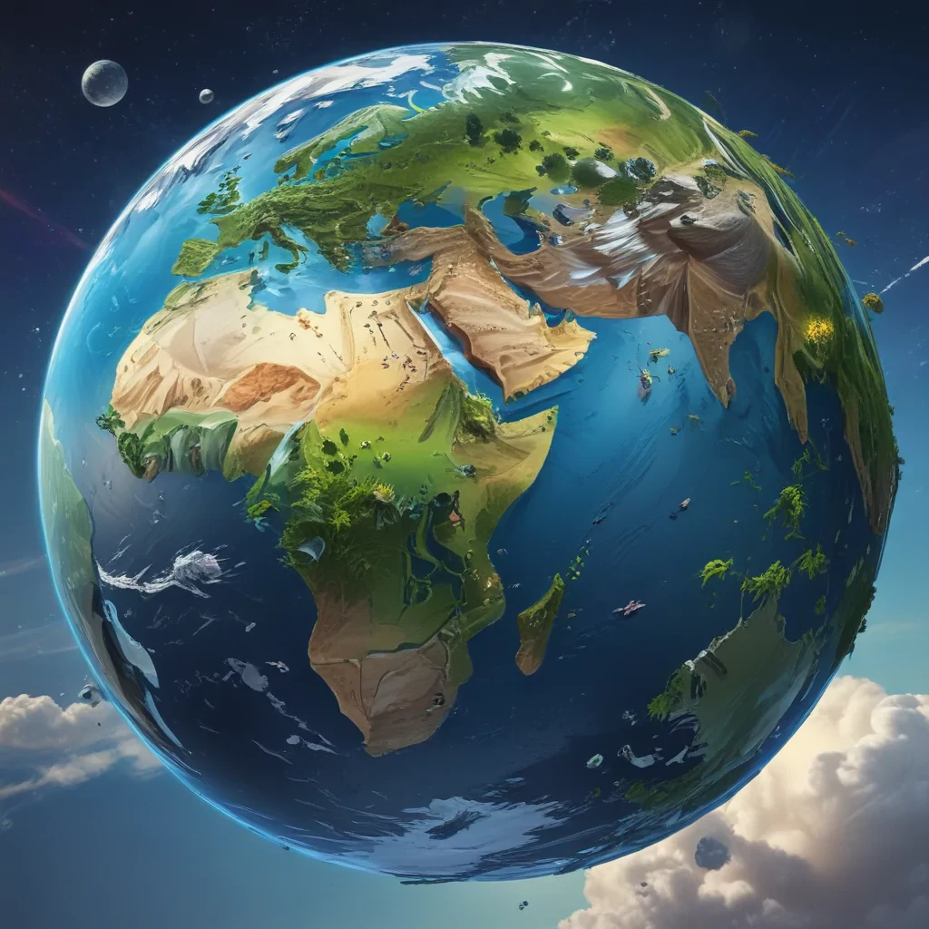 cartoon picture of the planet earth