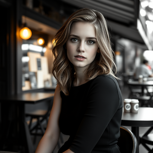 photo of young woman, [Ana de Armas:Emma Watson:0.5], highlight hair, sitting outside restaurant, wearing dress, rim lighting, studio lighting, looking at the camera, dslr, ultra quality, sharp focus, tack sharp, dof, film grain, Fujifilm XT3, crystal clear, 8K UHD, highly detailed glossy eyes, high detailed skin, skin pores
negative: disfigured, ugly, bad, immature, cartoon, anime, 3d, painting, b&w