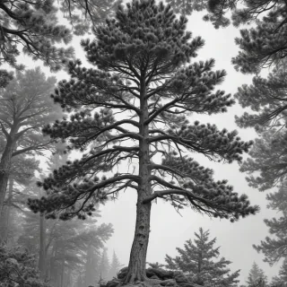 black and white pine tree clip art