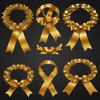 gold ribbon clipart