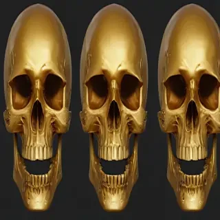 transparent gold skull