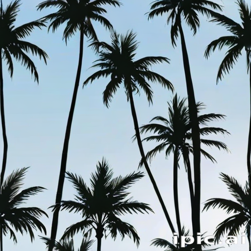 transparent palm trees