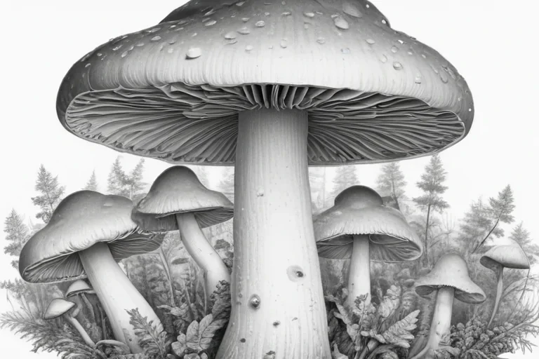 mushroom clip art black and white