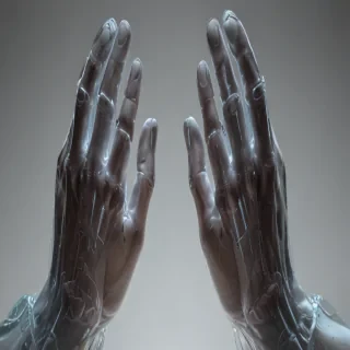 transparent praying hands