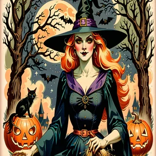 vintage witch art
