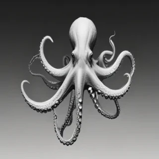 octopus clip art black and white
