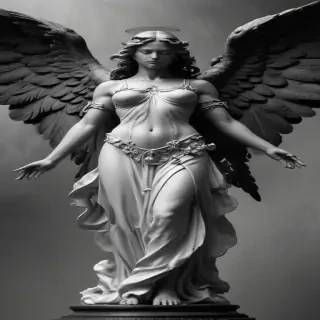 black and white angel