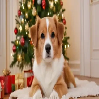 cute christmas dog wallpaper