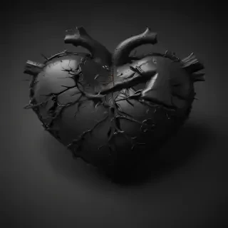 black broken heart