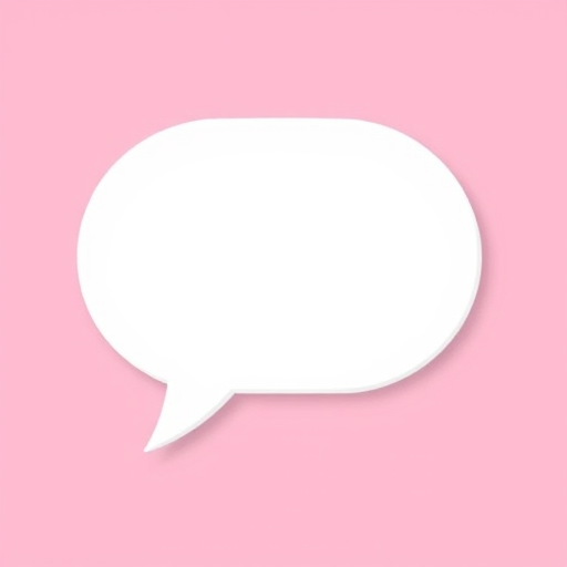 Create a clean and simple vector graphic of a speech bubble with rounded edges using a high-resolution background, camera settings at ISO 100, aperture f/8, 24mm lens, overhead view, in a digital illustration style using a DSLR camera.