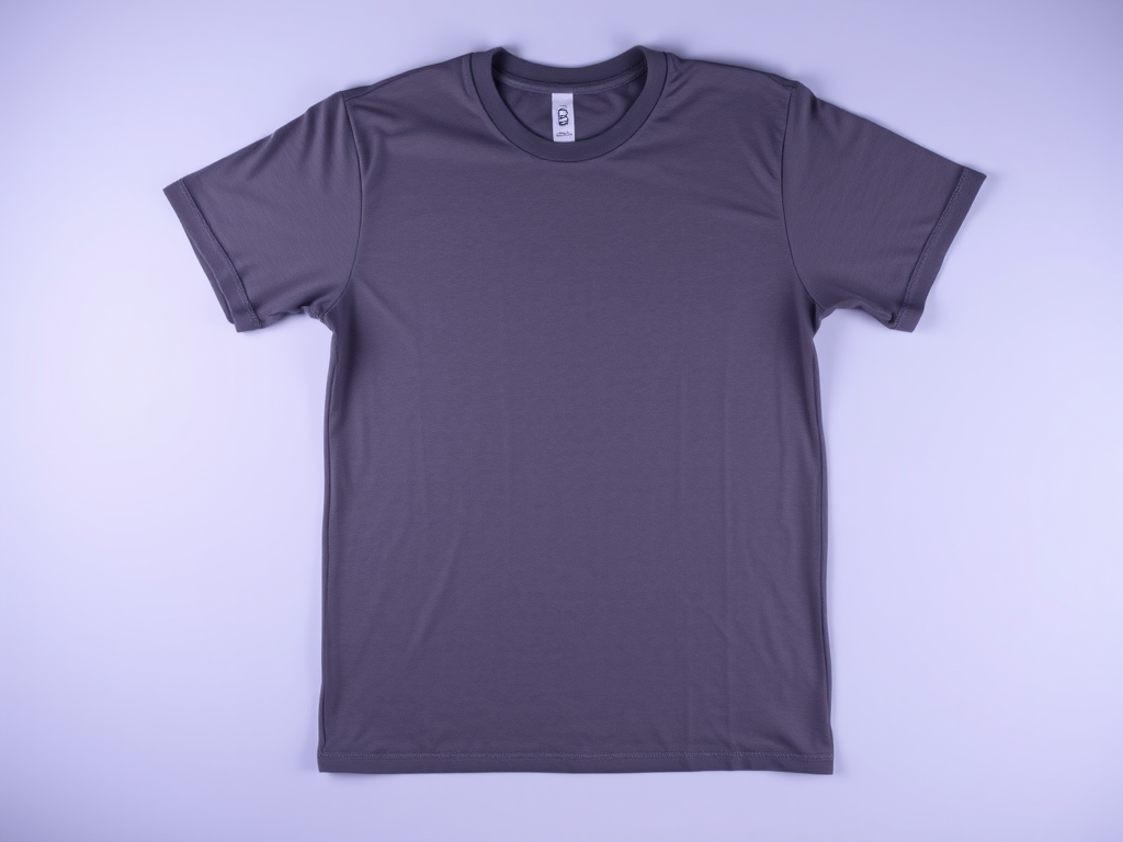 T-shirt laid flat on a gradient background, soft lighting for even illumination, 50mm lens, f/2.8 aperture, ISO 100, shot from a top-down view, using a DSLR camera for high resolution and detail.