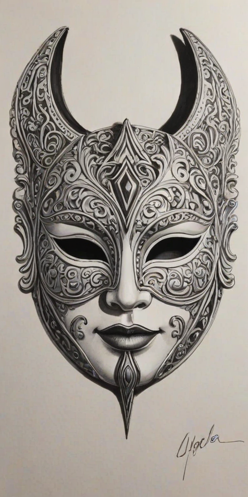drawing of a mask
