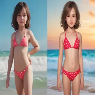 ai art little girl bikini