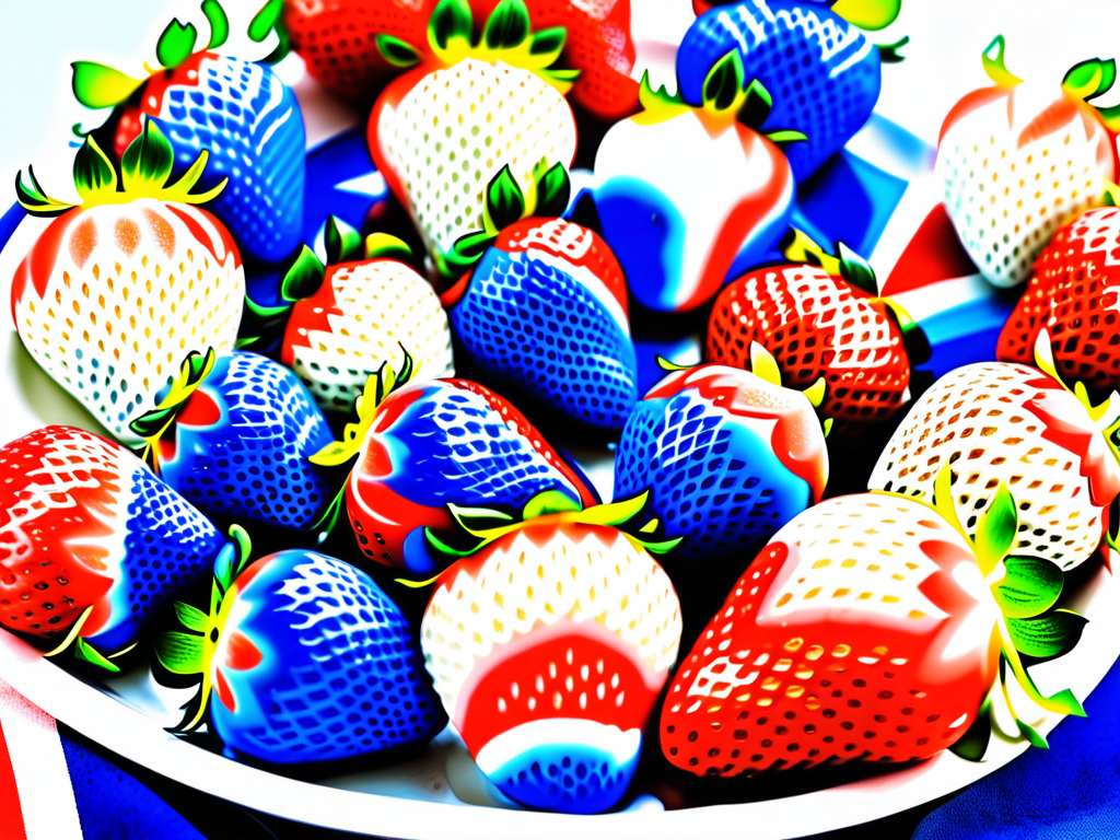 red white and blue strawberries