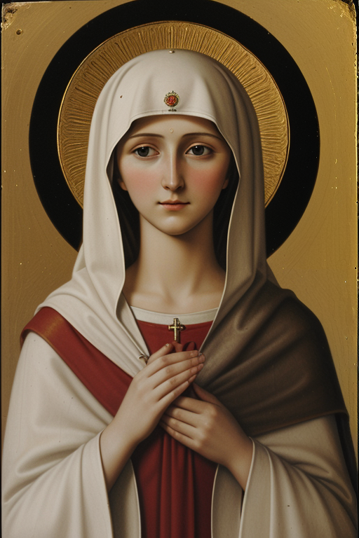 A Serene Portrait of a Young Woman in Religious Attire with Peaceful ...