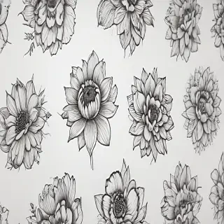 line work flowers