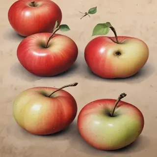 drawn apples