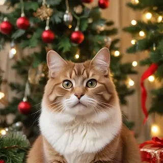 cat christmas background