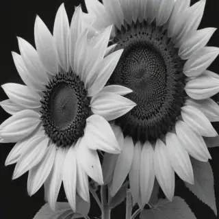 clip art sunflower black and white